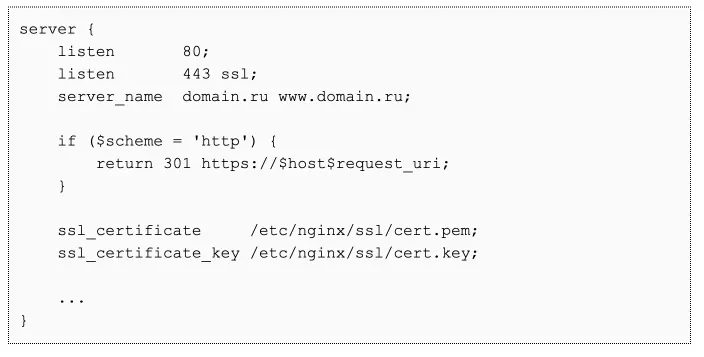 Пример конфигурации Nginx